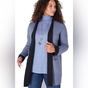 JJill shacket - Reversible - Charcoal - Light Blue - 3X